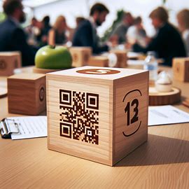 Cubo per numerazione tavoli, qr code menù e logo